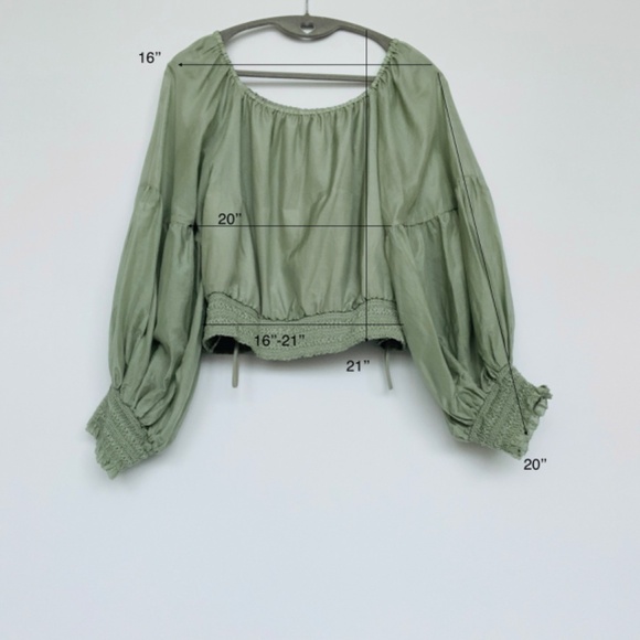 Alice + Olivia Green Off-Shoulder Blouse - Picture 3 of 5